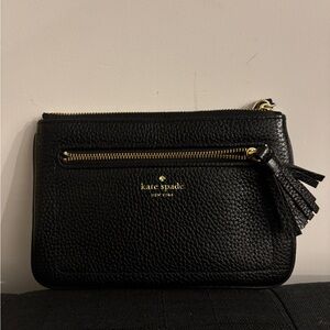 Kate Spade Black Clutch with Gold Accents